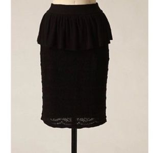 Anthropologie Knitted Knotted peplum crochet skirt